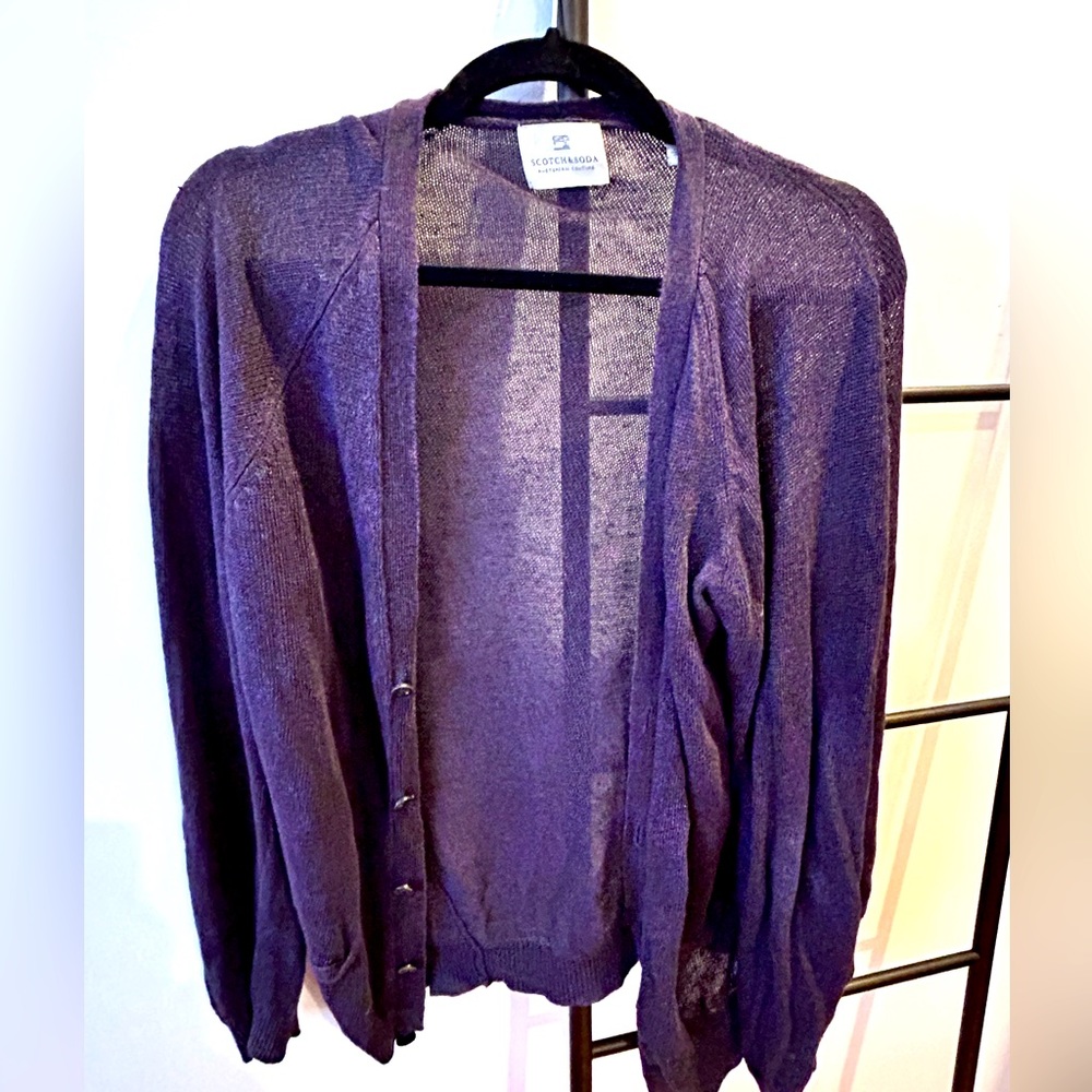Scotch & Soda Sheer Buttoned Cardigan Knit Top L